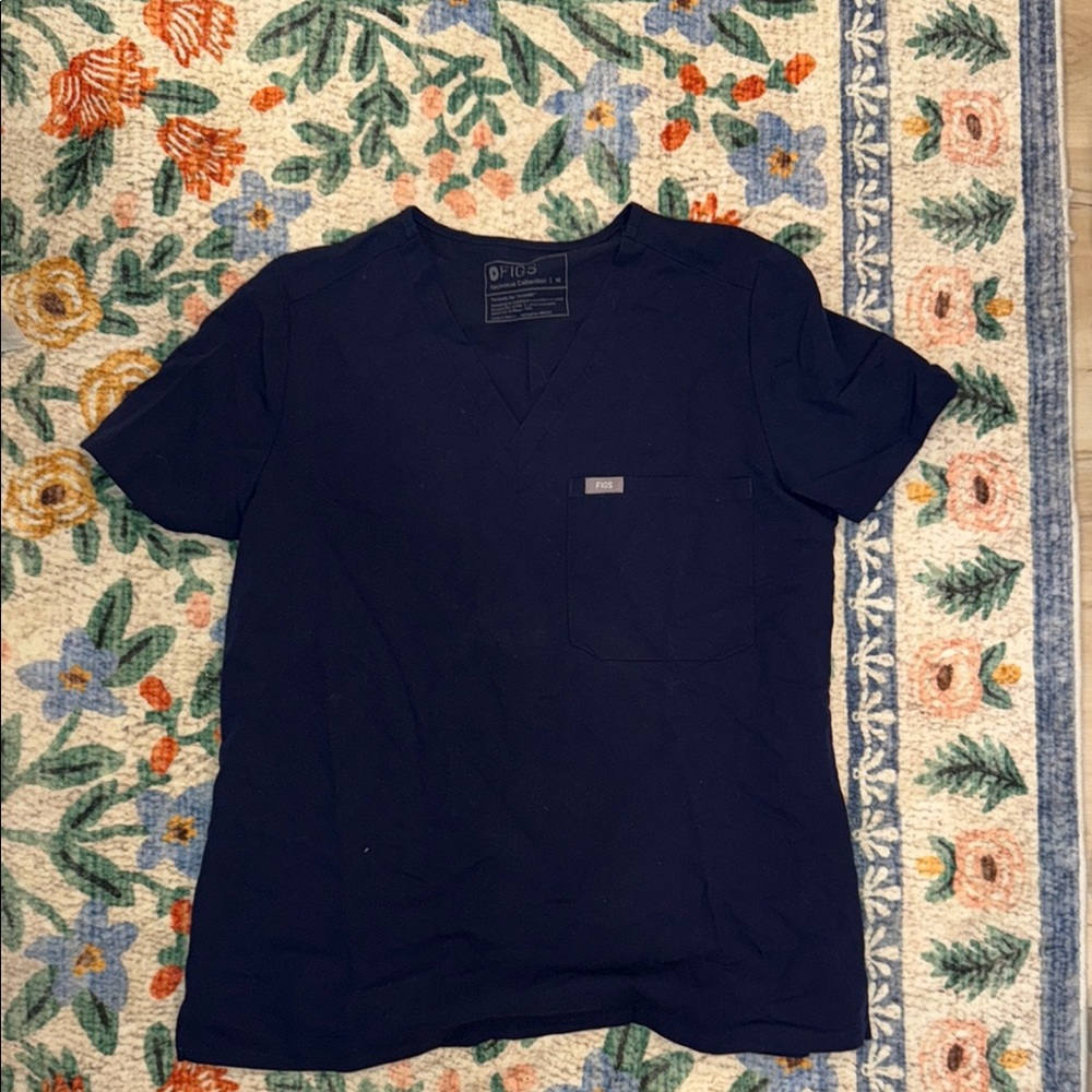 FIGS Women’s Navy Blue V-Neck Scrub Top